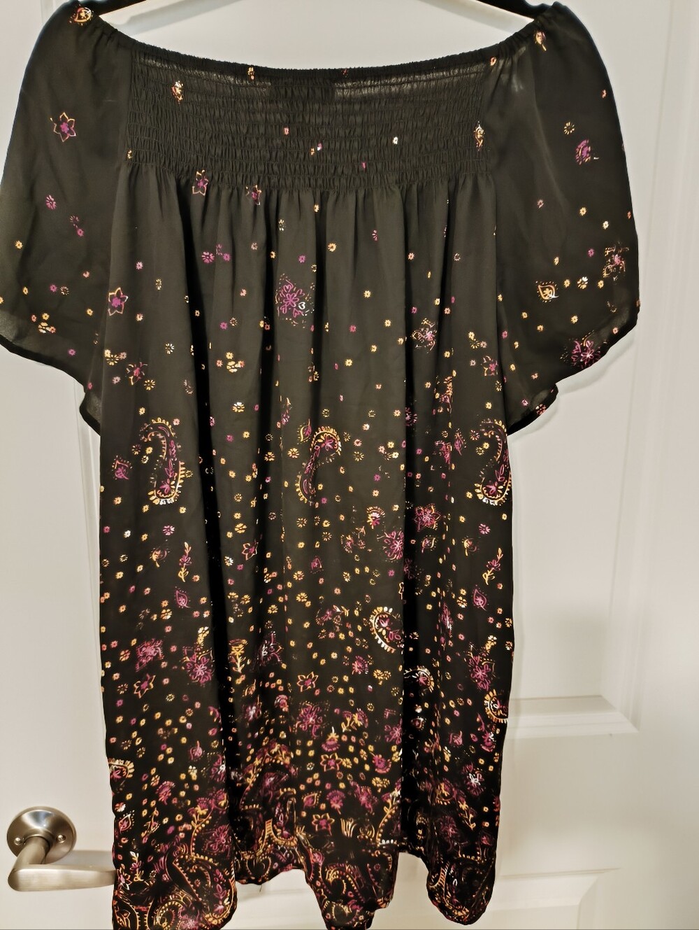 Love & Legend Black Floral Off-Shoulder Blouse
